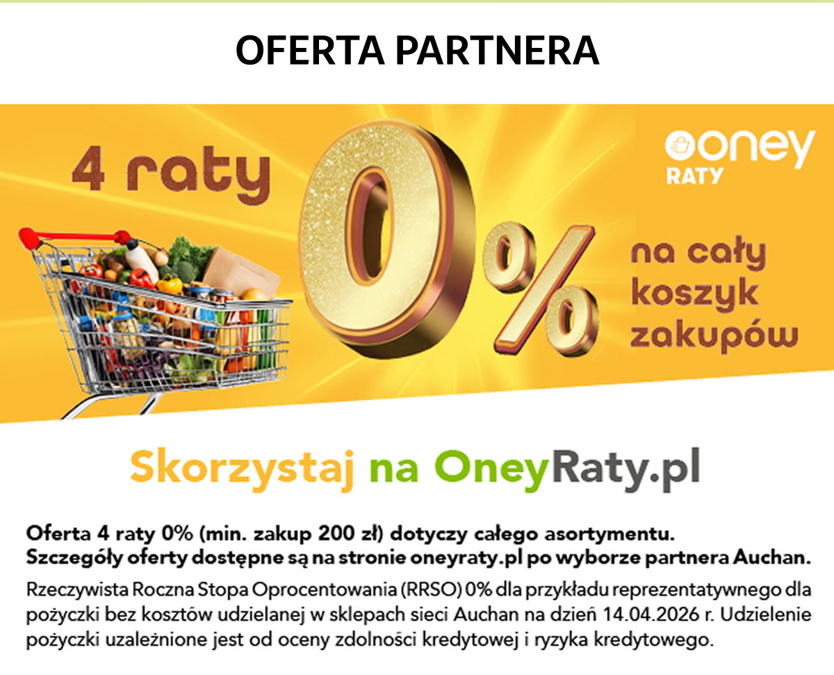 4 raty 0% na cały koszyk zakupów z Oney Raty