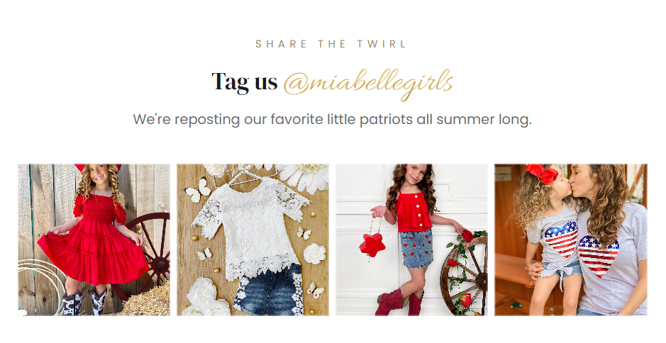Tag us on instagram @miabellegrils we're posting our favorite little patriots all summer long