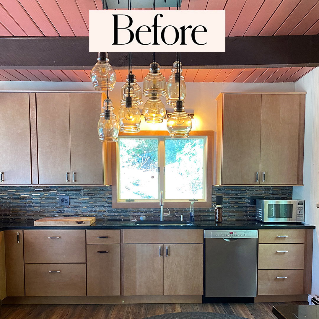 A Had-to-Stay Post in This Playful Kitchen Made Way for Cool Curved Spice Storage