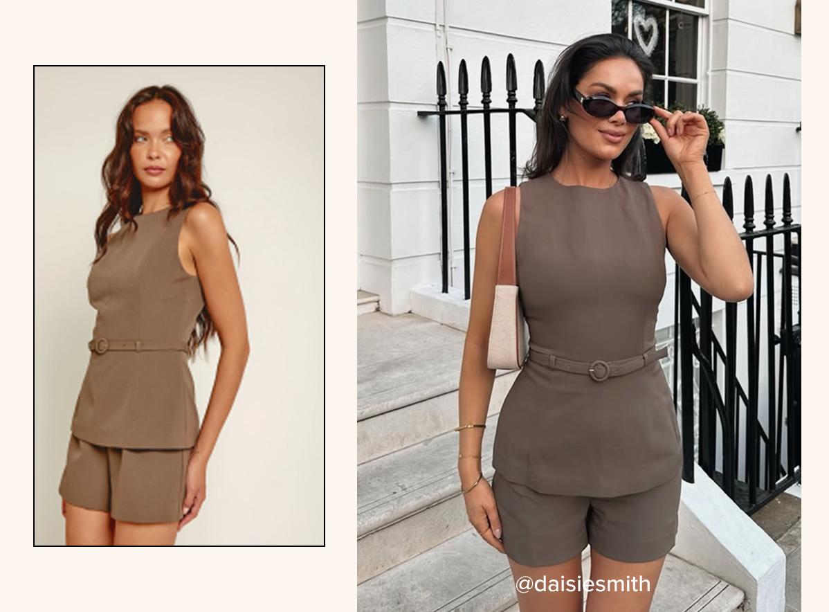 Mocha 2 in 1 Belted Playsuit