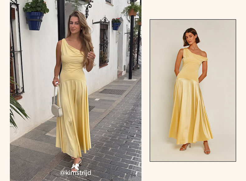 Butter Yellow Fallen Shoulder Curved Waist Maxi Dress