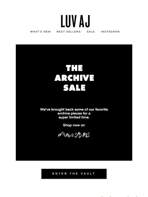 ENTER THE ARCHIVE SALE