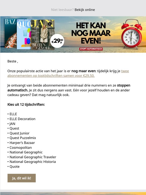 Nog maar even: 2 tijdschriften voor €29,50
