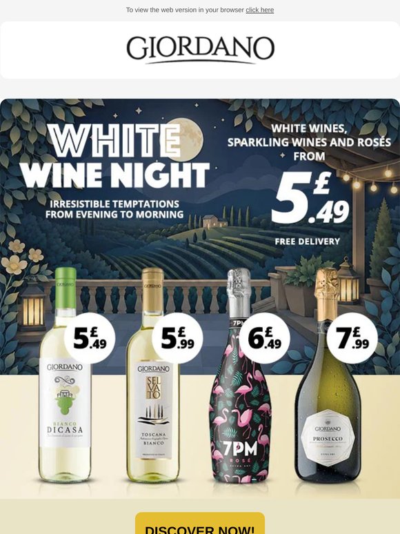 White Wine Night! From just £5.49: the coolest night of the summer