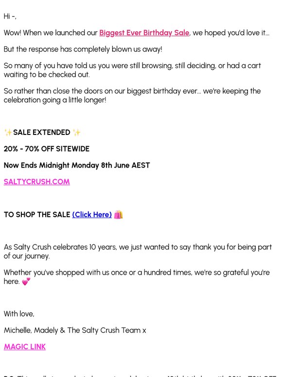 BIRTHDAY SALE EXTENDED 🎈🥳 20% - 70% OFF SITEWIDE