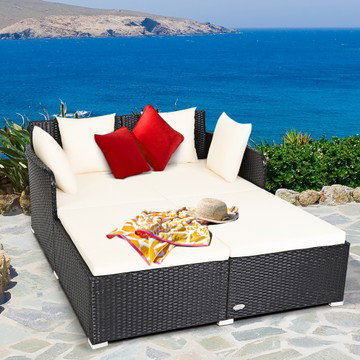 Costway Patio Rattan Daybed 
