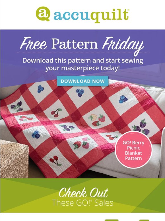 FREE Pattern Friday is Here! GO! Berry Picnic Blanket
