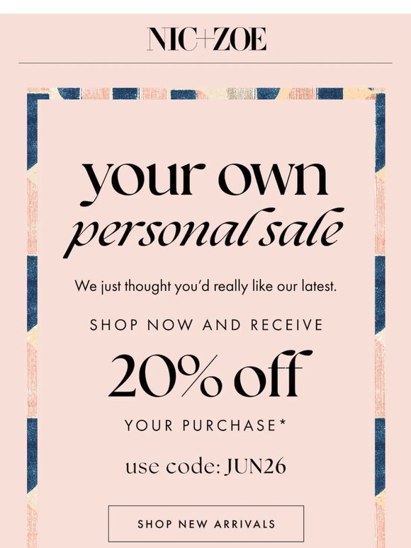 Just for you: 20% off your favorites