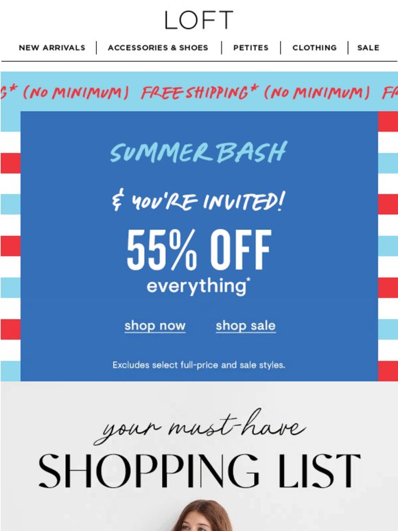 Don’t miss $10 tanks + 55% off EVERYTHING else*