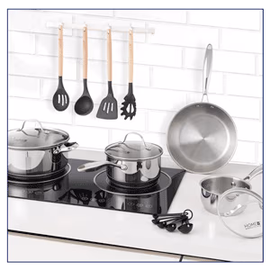16-Piece Stainless Steel Cookware Set by Home Marketplace