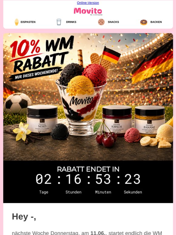 10% AUF EISPASTEN!🍨 Passend zum WM-Start⚽