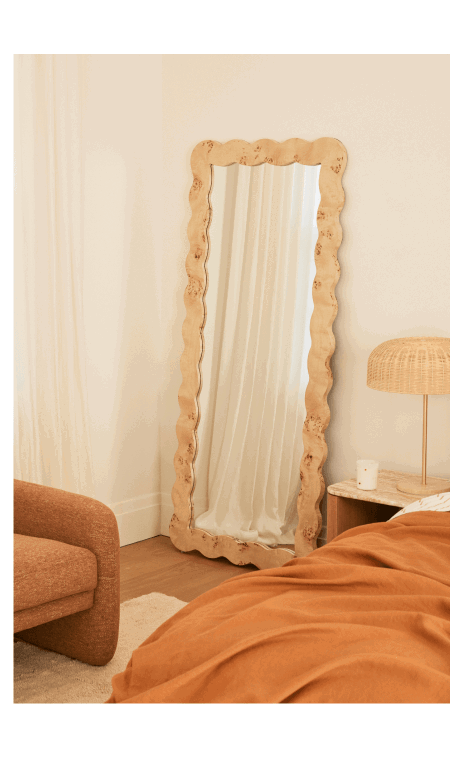 Shop Carmella Burlwood Floor Mirror