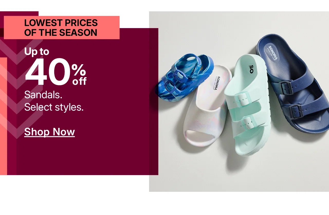up to 40% off sandals
