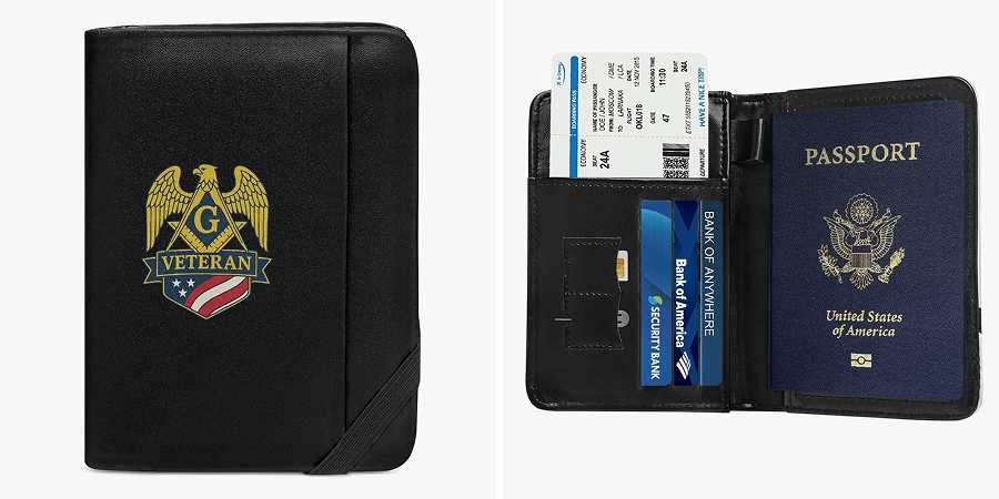 Master Mason Blue Lodge Passport Wallet - S&C G Veteran Mason Emblem.jpg
