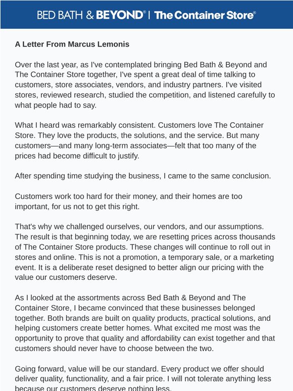 You spoke. We listened. New reduced pricing at The Container Store