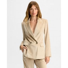 Veronica Beard Sevyn Corduroy Dickey Jacket Heathered Sand