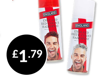 World Cup 2026 Red or White Hair Spray £1.79