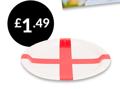 Pack of 10 World Cup 2026 England Paper Plates £1.49