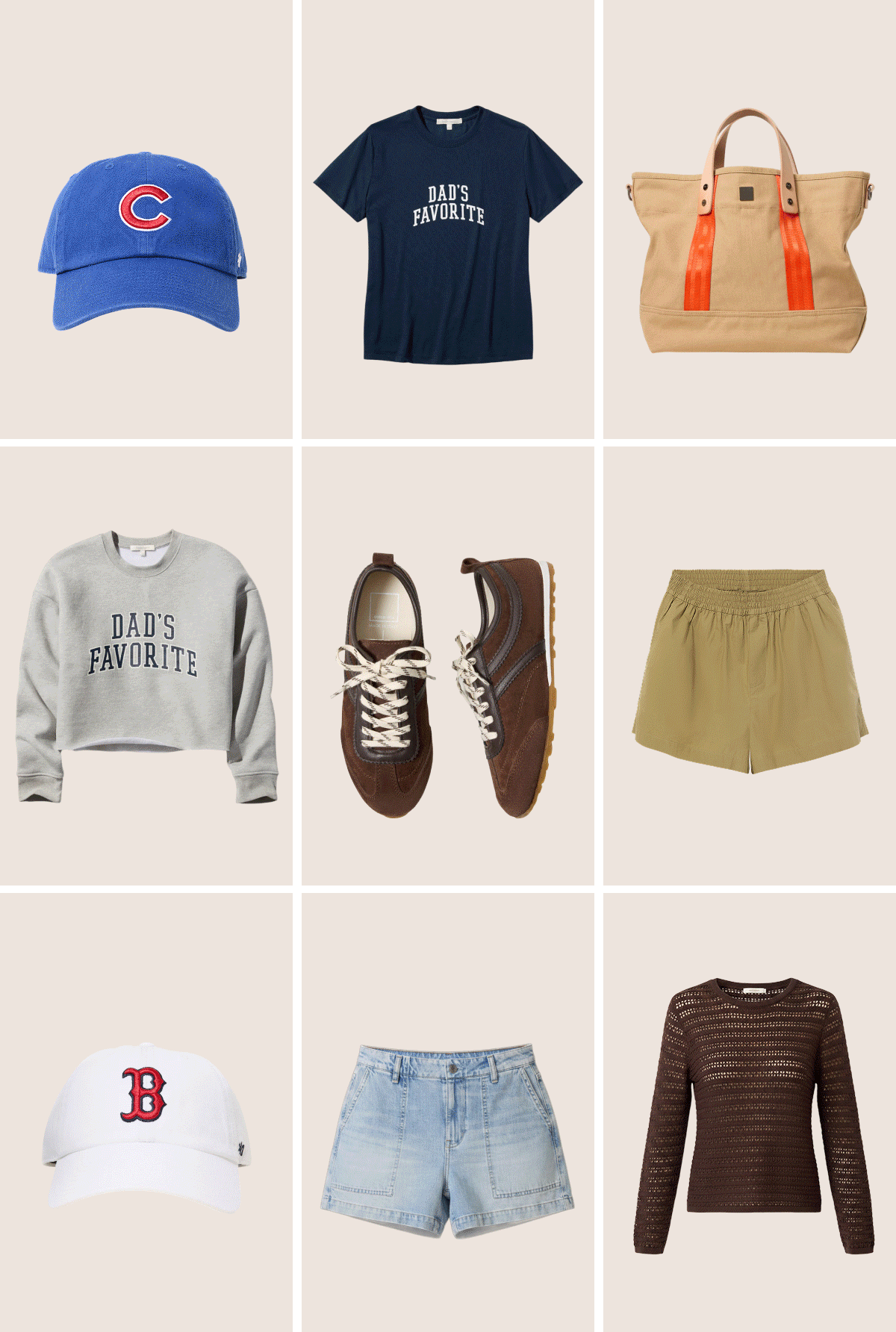 Grid of fashion to wear on Father's Day