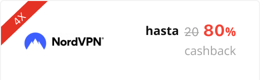 hasta 80% de supercashback Nord VPN
