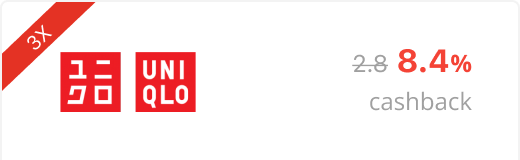 8.4% de supercashback Uniqlo
