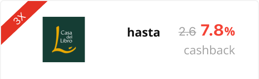 hasta 7.8% de supercashback Casa del Libro
