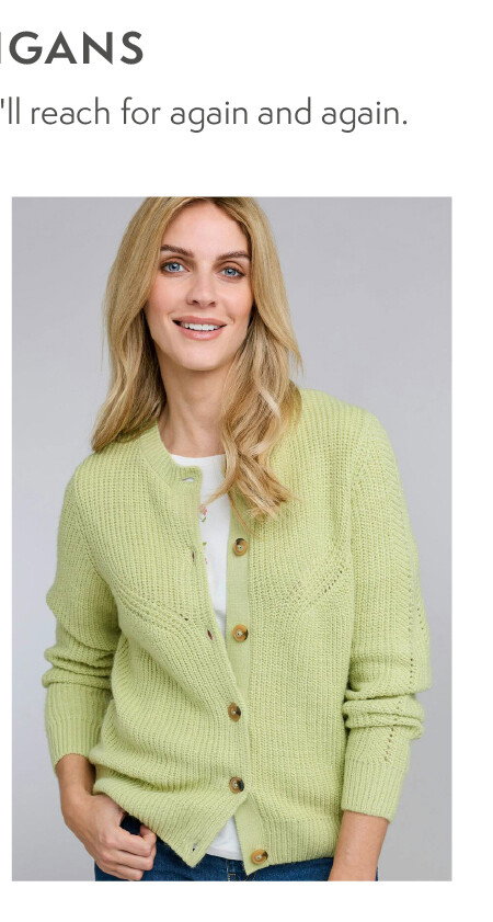 Ribbed Crew Neck Cardigan