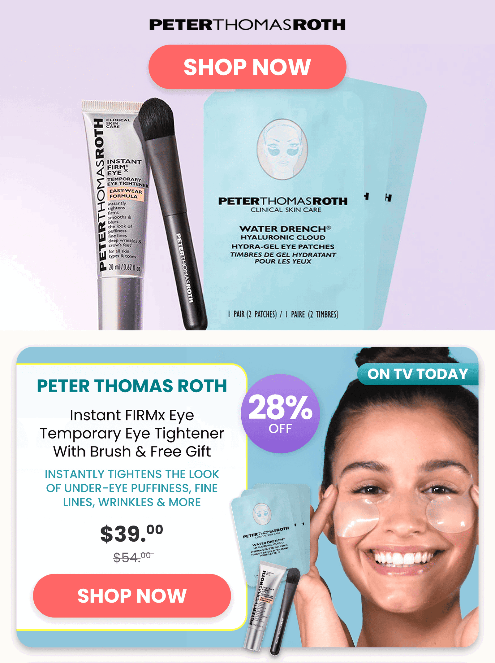 Peter Thomas Roth 	Instant FIRMx Eye Temporary Eye Tightener w/Brush & Free Gift /Instantly tightens the look of under-eye puffiness, fine lines, wrinkles & more 