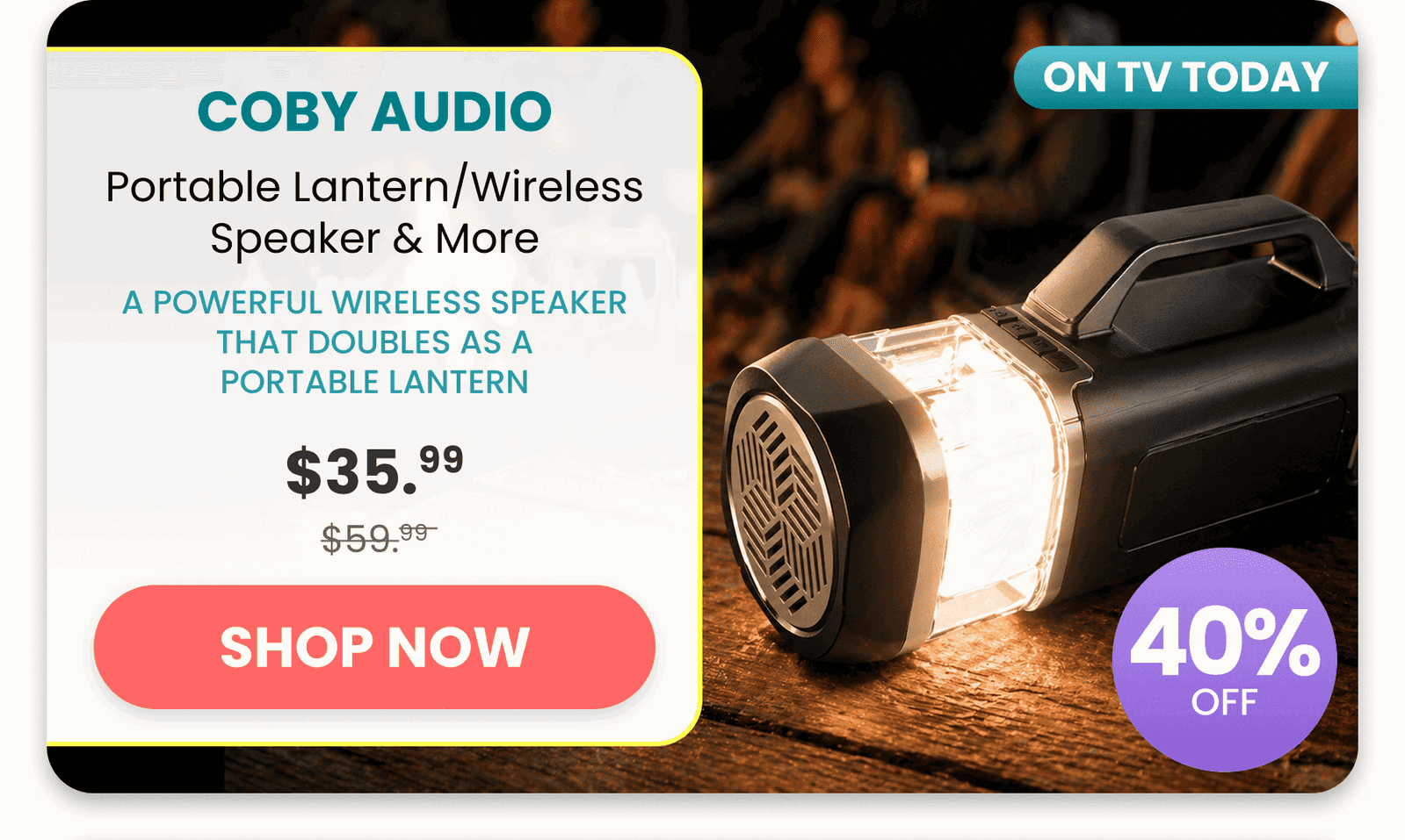 COBY Audio 	Portable Lantern/Wireless Speaker & More/A powerful wireless speaker that doubles as a portable lantern