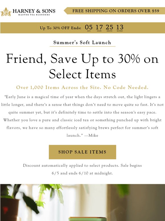 Save Up to 30% on Select Items Across the Site