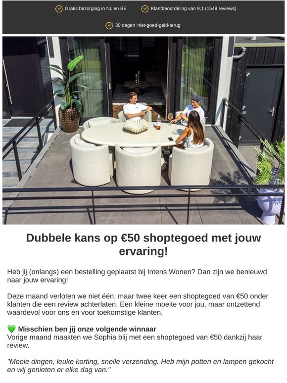 Beste —, 🏆 Deze maand maken we 2 winnaars blij met €50 shoptegoed