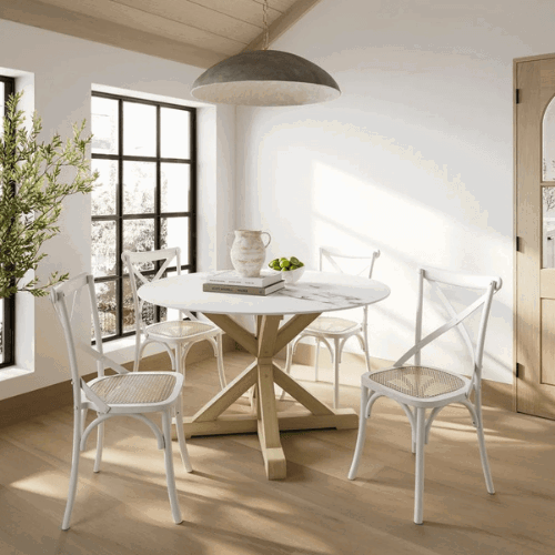 Martha Round Dining Table - Stone & Latte