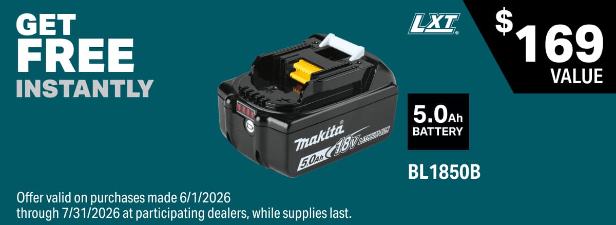 Buy an eligible kit and receive a free BL1850B