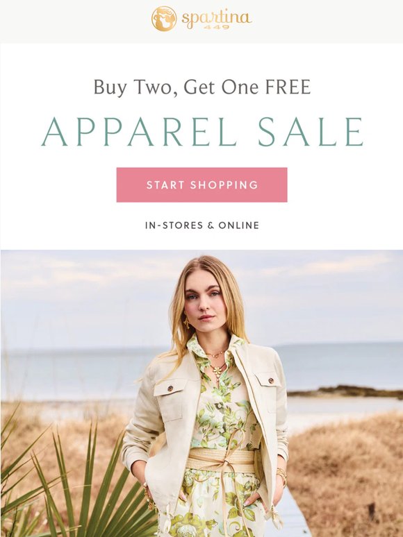 HAPPENING NOW: Buy 2, Get 1 Free Apparel