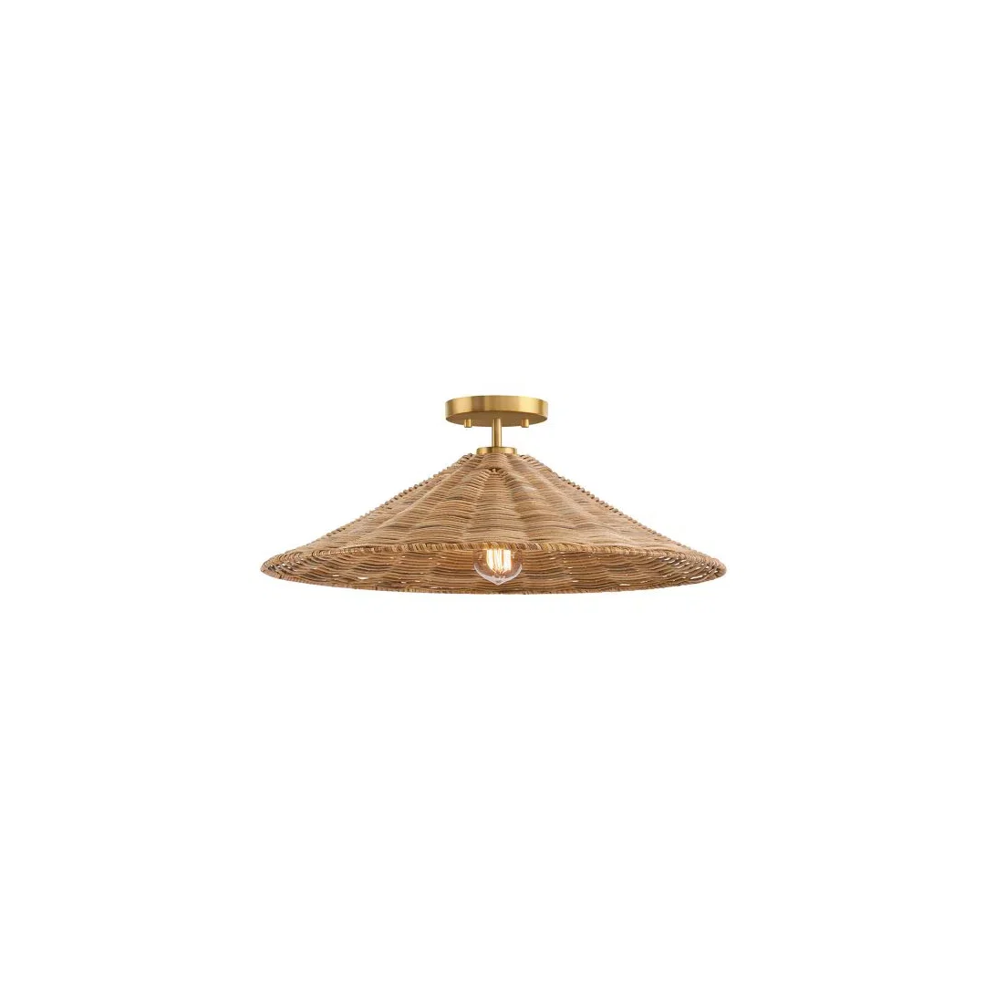 Lilliana Rattan Semi Flush Mount