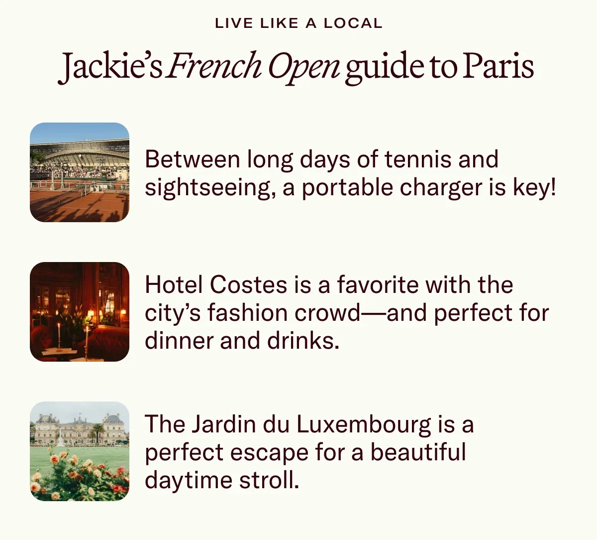 Jackie’s French Open guide to Paris