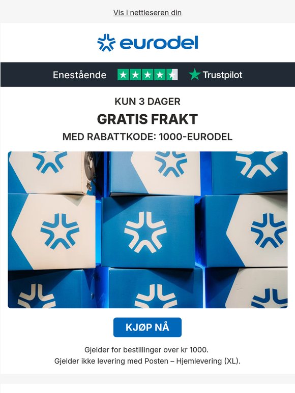 🚩 Gratis frakt og gode tilbud ➡️ Kun i 3 dager