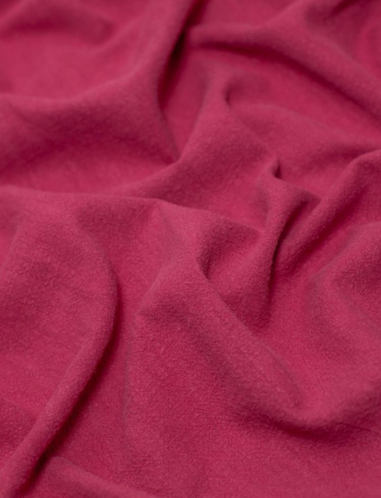 Minerva Core Range Soft Stonewashed Ramie Linen Weave Fabric Raspberry