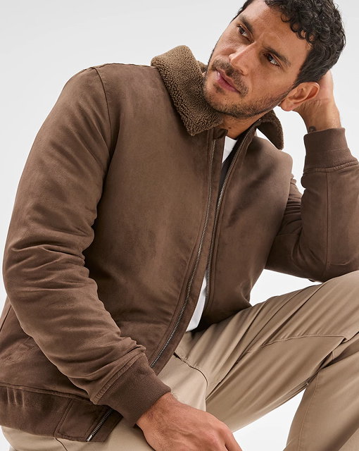Faux suede jacket