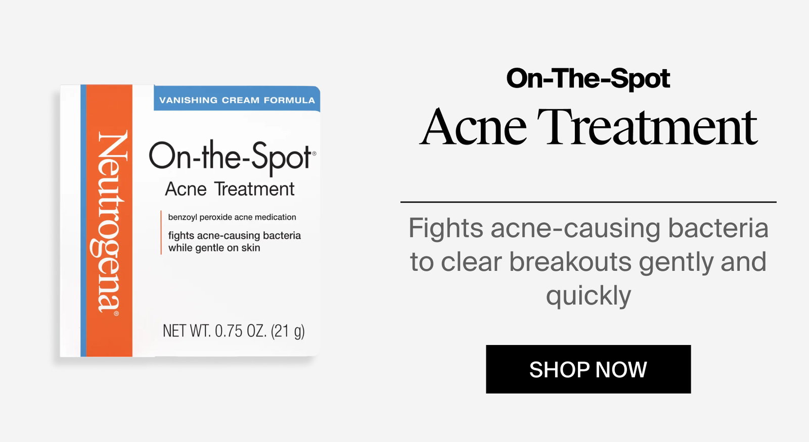 Neutrogena® On-The-Spot® Acne Treatment Front of Pack