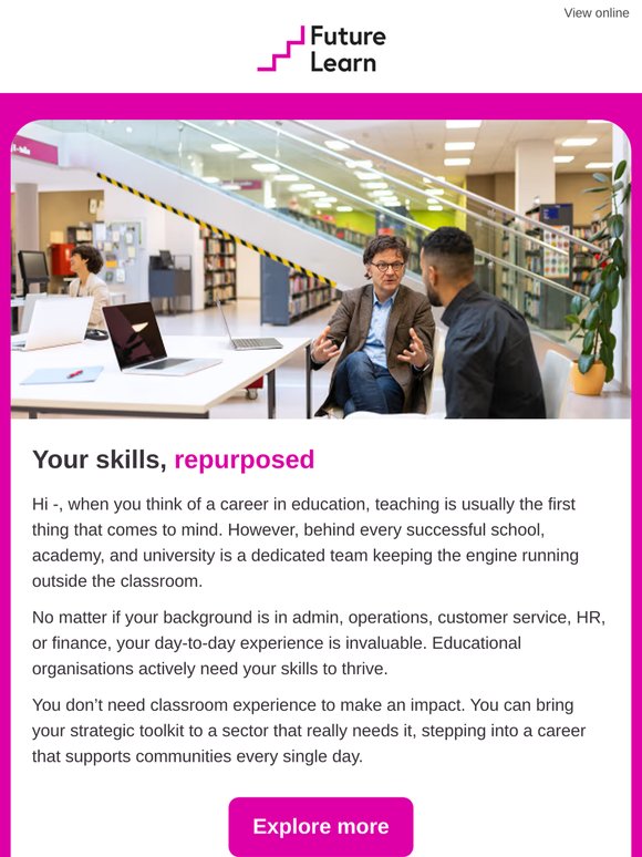 —, your corporate skills belong in education 🏫