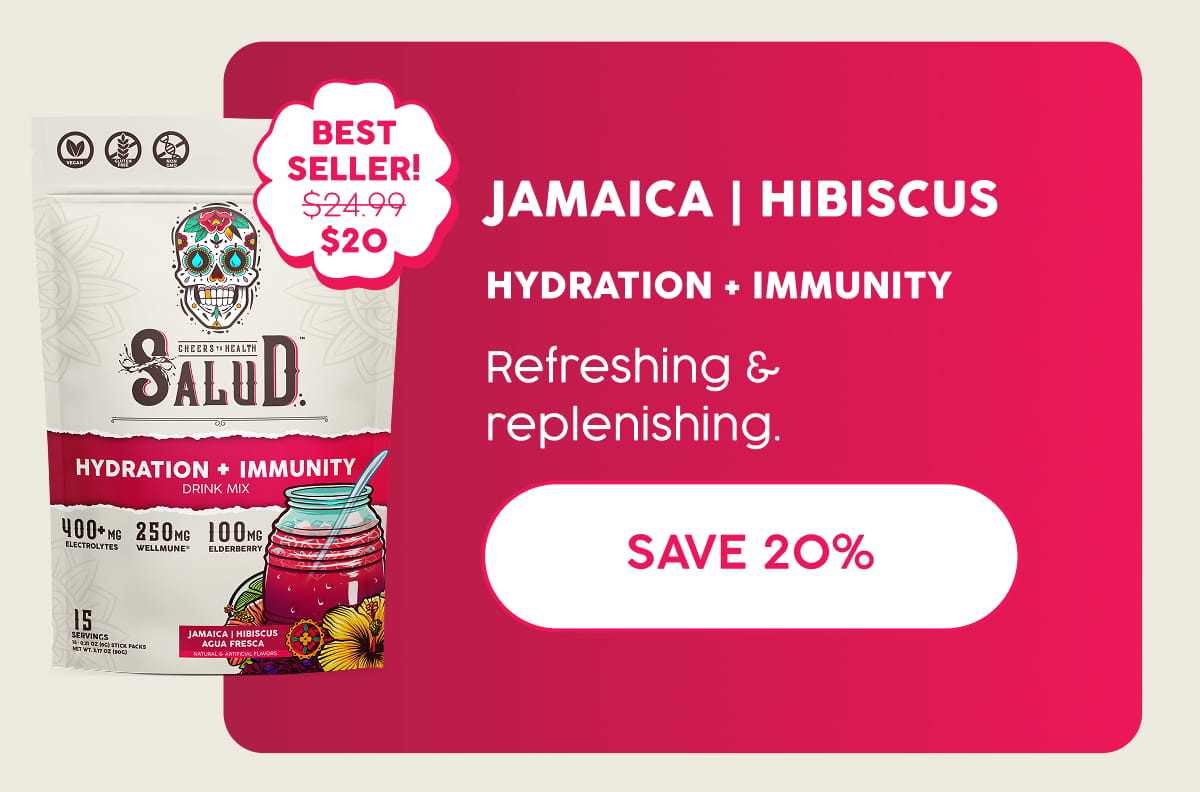 Jamaica | Hibiscus | Hydration + Immunity | Refreshing & replenishing. Save 20%