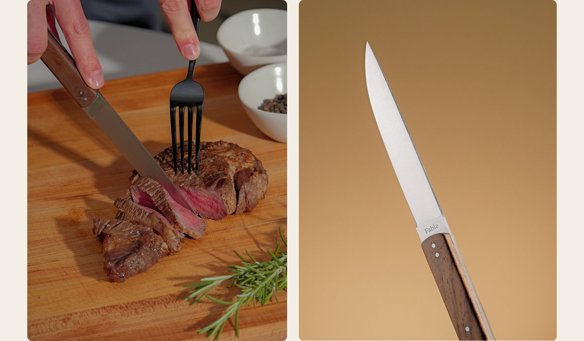 Razor-sharp, non-serrated, made to last. In limited edition Walnut for Father’s Day.