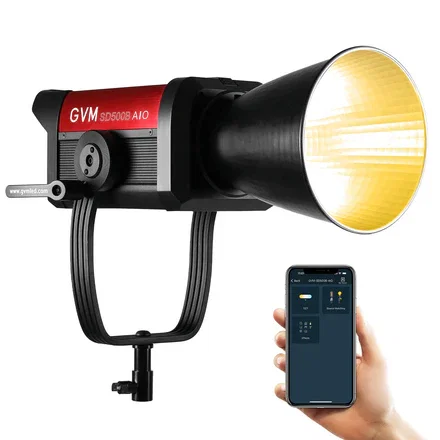 GVM SD500B AIO 500W Bi-Color Integrated Photography Lighting Spotlight for Filming