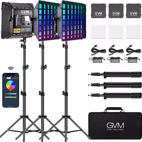 GVM-800D-II 40W Bi-color and RGB Video Panel Light With Softbox（Open Box） - GVM