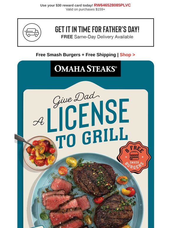 8 FREE smash burgers + FREE shipping on $99+.