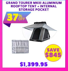 Grand Tourer MKIII Aluminium Rooftop Tent + Grand Tourer Alloy Rooftop Tent Internal Storage Pocket