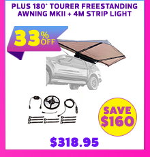 Plus 180° Tourer Freestanding Awning MKII + 4M Strip light