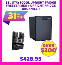 85L Stayzcool Upright Fridge Freezer MKII + Upright Fridge Organiser
