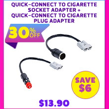 Quick-Connect to Cigarette Socket Adapter + Quick-Connect to Cigarette Plug Adapter